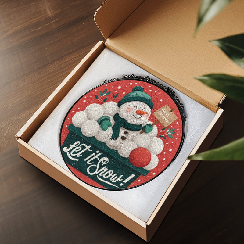 Bonhomme de neige Let It Snow Christmas, 3,5 x 3,5 po (9 x 9 cm)