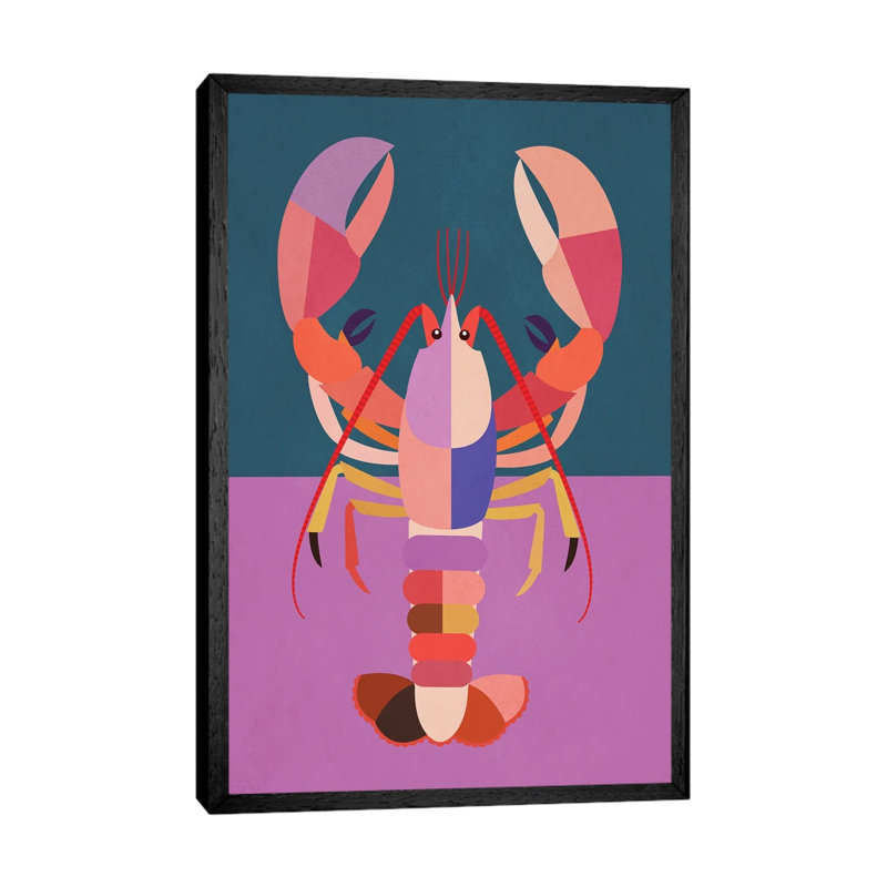 Abstract Lobster by Gaite - Gallery-Wrapped Canvas Giclée on Canvas, 66.04 cm H x 45.72 cm W  x  4.445 cm D, Black