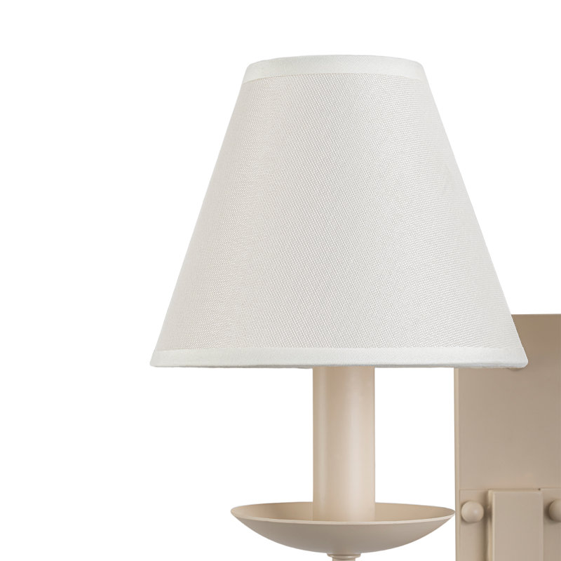 Creamy Style 2-Light Cone Fabric Wall Sconce 