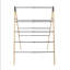 JVL Bamboo Extendable 3 Tier Concertina Clothes Airer, Brown