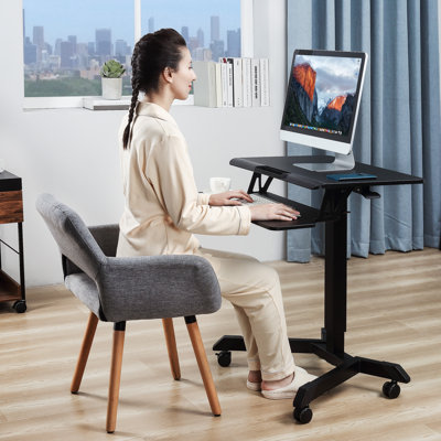30'' H x 25.6'' W Laptop Cart with Wheels