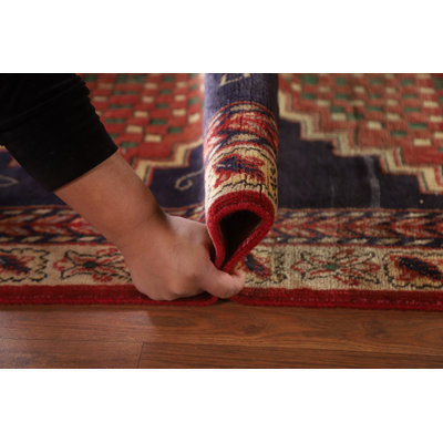 Navy Blue Traditional Runner Rug 3x10