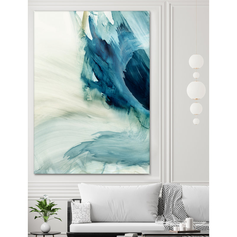 «Blue Implosion I», peinture sur toile sans cadre