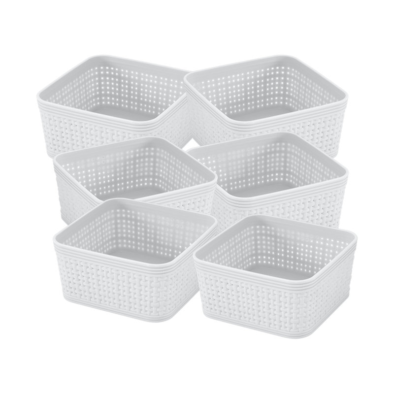 Simplify Plastic Decorative Basket, White