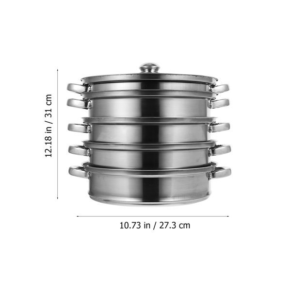 Amerihome 3-Piece Stainless Steel Stock Pot Set Silver