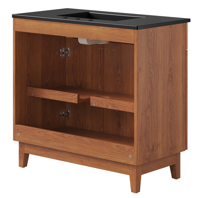 Miles 36" Black Walnut Bathroom Vanity with Ceramic Sink