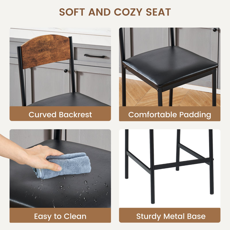 Counter Stool with Metal Frame