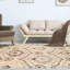 Tapis rond gris ivoire résistant aux taches-114424496