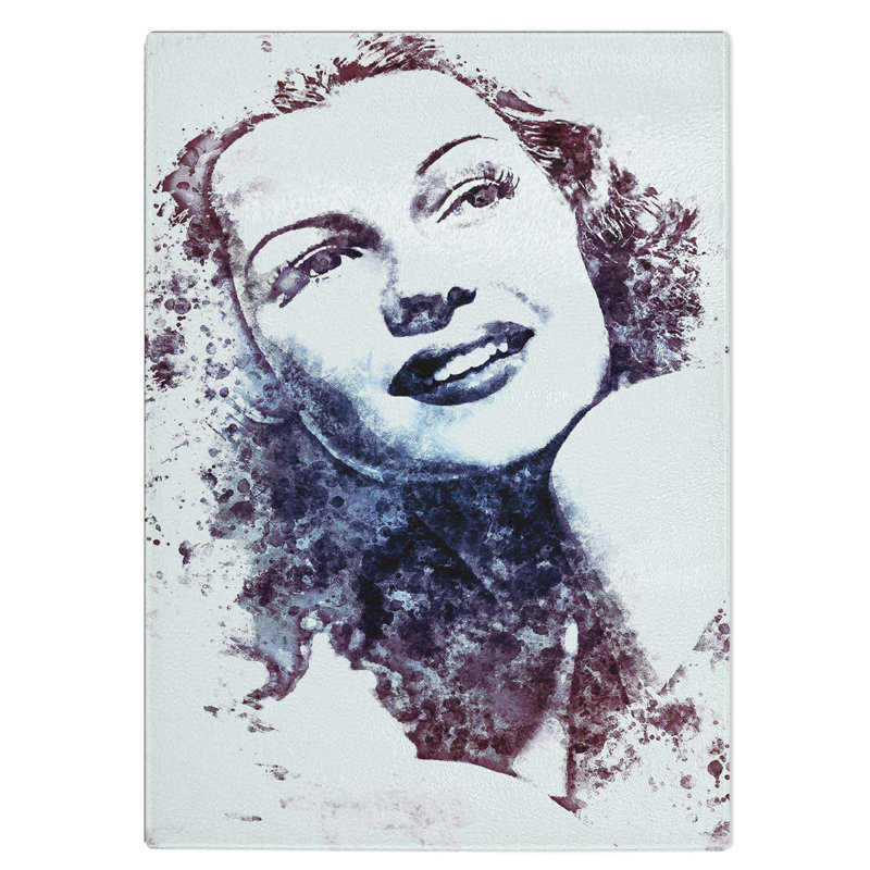 Tempered Glass Rita Hayworth Chopping Board, 28.5 cm W x 39 cm L