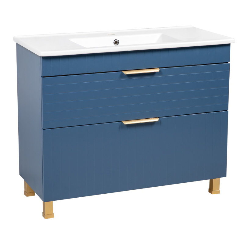 Meuble-lavabo autoportant avec lavabo Jakkar-F_Modern, Bleu mat