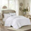 Courtepointe en microfibre à motif de volants 4 pièces blanc très grand / très grand avec coussin décoratif - réversible en mélange de coton, avec volant décoratif