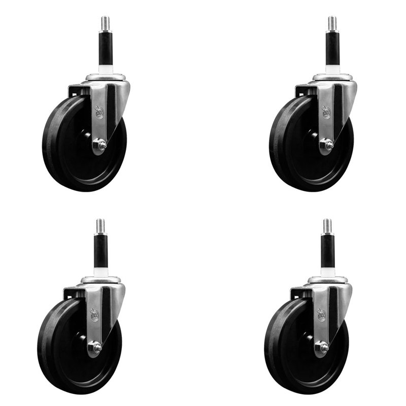 Phenolic Wheel Swivel 7/8 Inch Expanding Stem Caster Set SCC