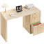 Bureau de direction moderne de 47 pouces, bureau en bois avec tiroir et armoire de rangement, bureaux d'ordinateur avec rangement, chêne naturel clair