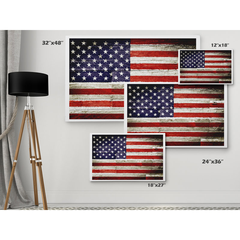 Drapeau américain I - Impression sur toile, H 12 po x l 18 po x P 1,5 po