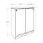 Armoire à chaussures élégante, blanche, 35,8 po x 41,3 po x 14,6 po | 100% panneau de particules enduit de mélamine, épaisseur: 0,6 pouce | Comprend de nombreuses tablettes et une conception murale | Couleur unie moderne pour le rangement des vestibules et des couloirs-1627408904