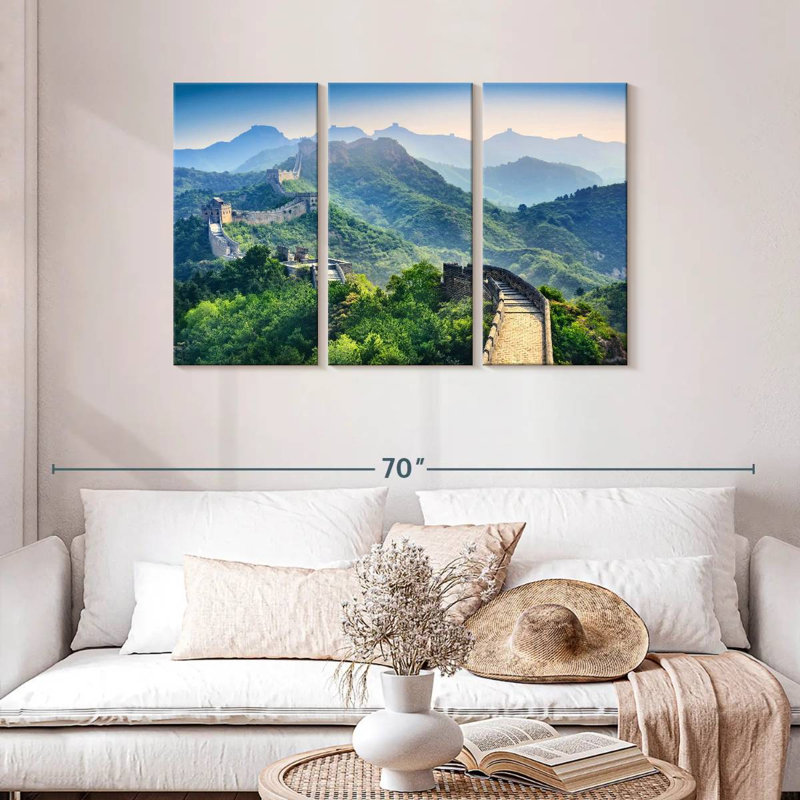 Séoul, matin, grande muraille de Chine, H 32 po x l 50 po