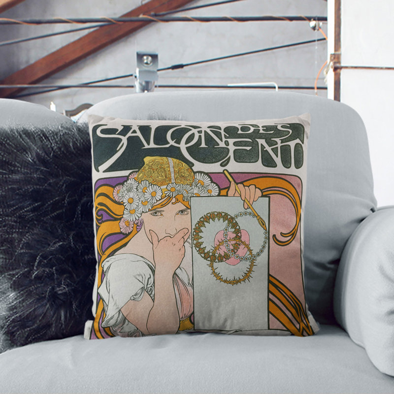 Salon Des Cent Vol.1 Scatter Cushion, Black, 40cm H x 40cm W x 15cm D