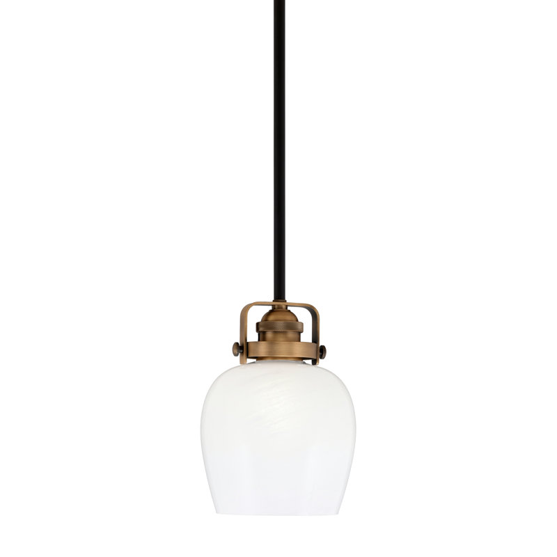 Mini-luminaire suspendu Easton, Noir mat / laiton