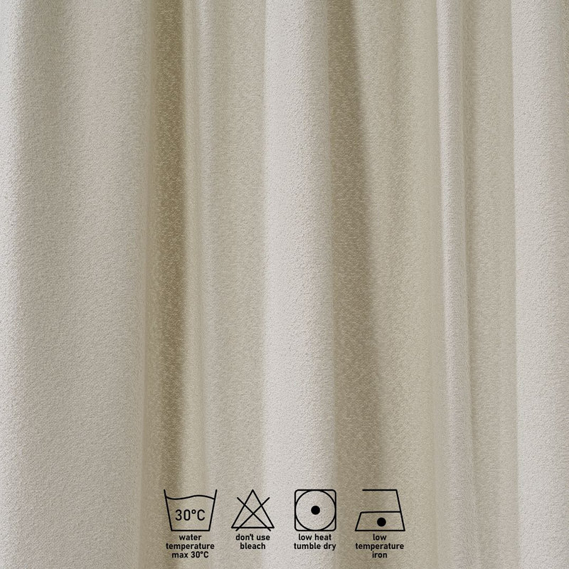 Extra Long & Extra Wide Polyester Decorative Curtain Single Panel, Off-White, 52" W x 132" L