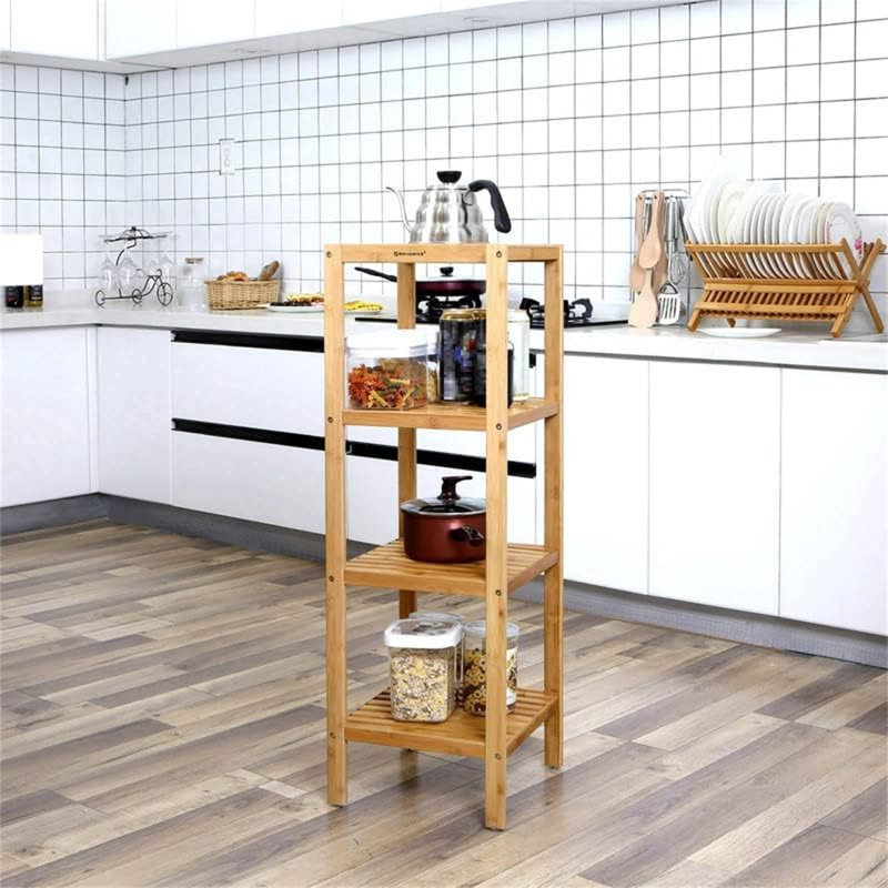 Nodie Bamboo Freestanding Bathroom Shelves, Natural