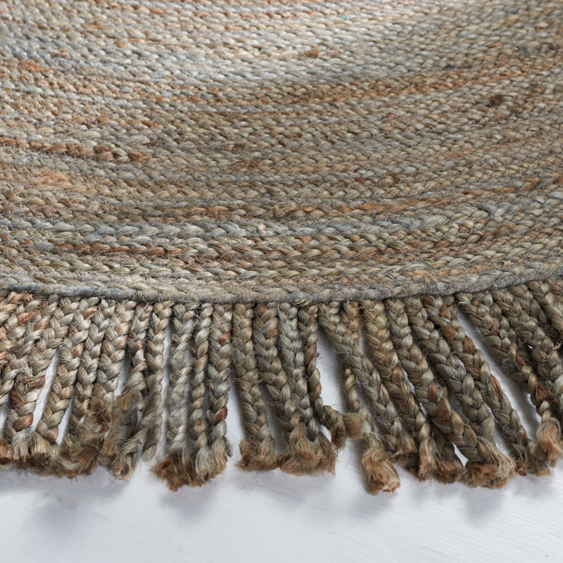 Tapis en jute fait à la main Neddy, Rond 3 pi