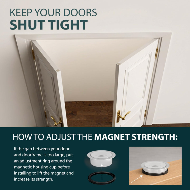 Poignée de porte magnétique dissimulée Mega Handles, Paquet de 1, White