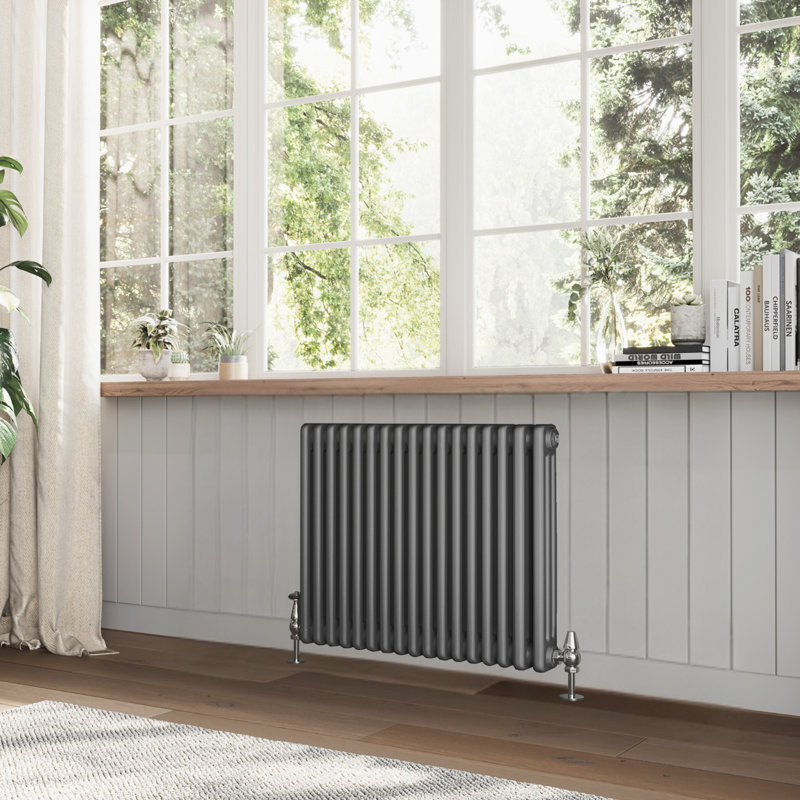 Uxbridge Horizontal Traditional Colosseum Radiator, 600mm H x 1010mm W x 130mm D, White