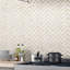 Natural Bianco 1" x 3" Marble Chevron Mosaic Wall Tile-67857339