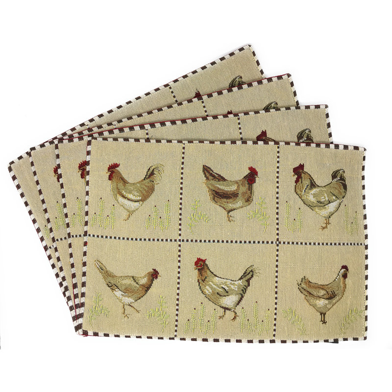 Gianni Farmhouse Chickens Tapestry Placemat