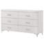 Commode 6 tiroirs Casilda, finition blanche