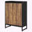Brown & Black 5-Tier Shoe Cabinet with Diamond Pattern Detail-111528233