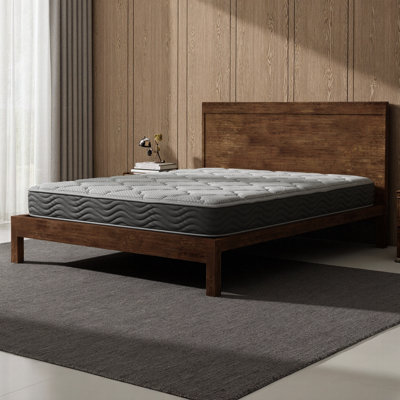 LUMERIS 8 Inch Hybrid Queen Mattress Firm with Cooling Gel, Pocketed Coils for Motion Isolation & Edge Support