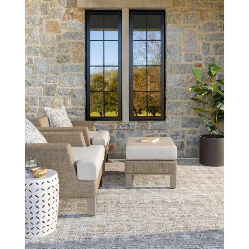 Gray Weathered Synthetic 5' x 8' Rectangular Area Rug