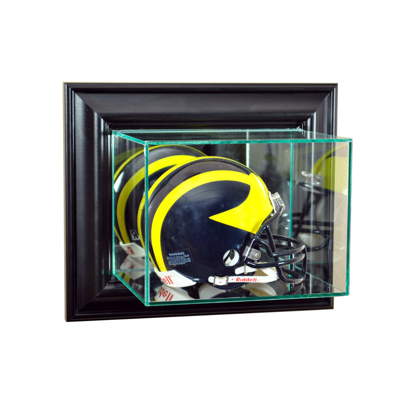 Perfect Cases And Frames 12'' W 6'' D Football Glass Hat / Helmet Case, Black