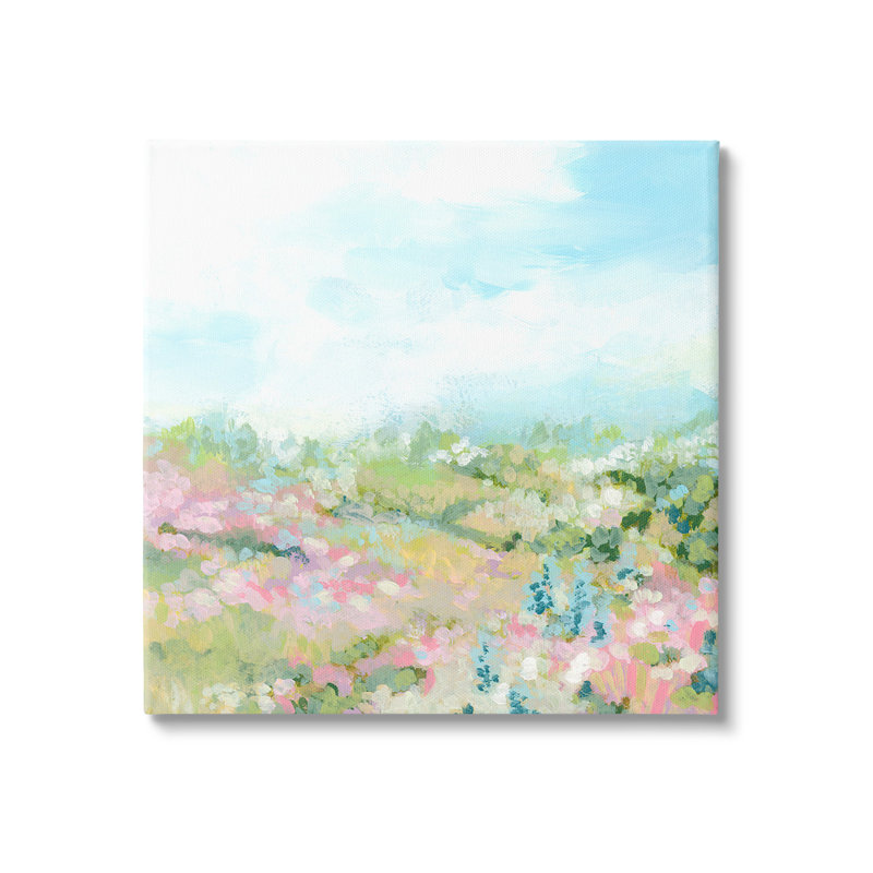 «Pastel Cloudy Meadow», art mural sur toile par June Erica Vess, H 17 po x l 17 po