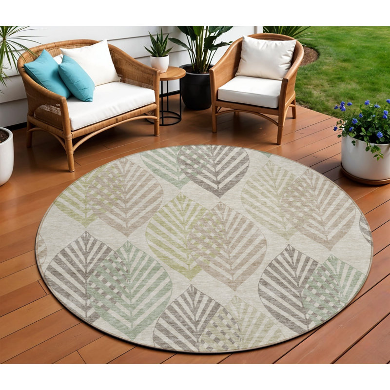 Tapis rond 8 po taupe