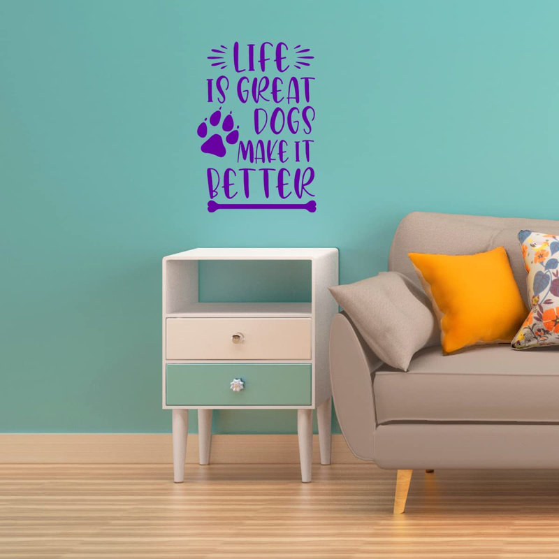 Text & Numbers Non-Wall Damaging Wall Decal, 13" H x 10" W, Purple