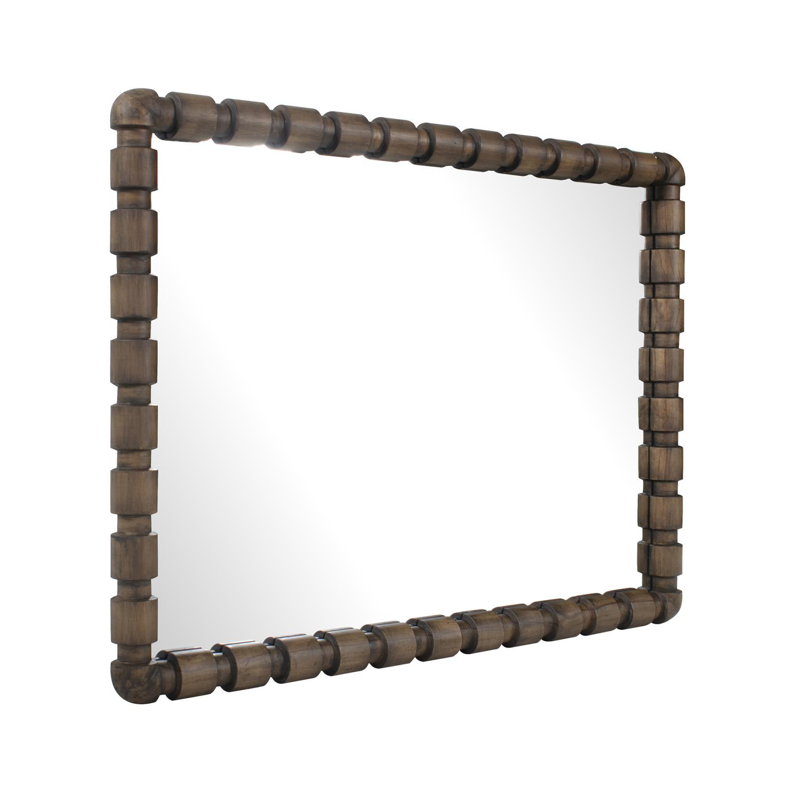 Wooden Bobbin Vanity Mirror, 48" x 36"
