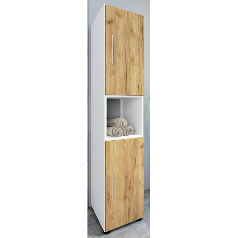 Sharese Bathroom Cabinet, Natural/White