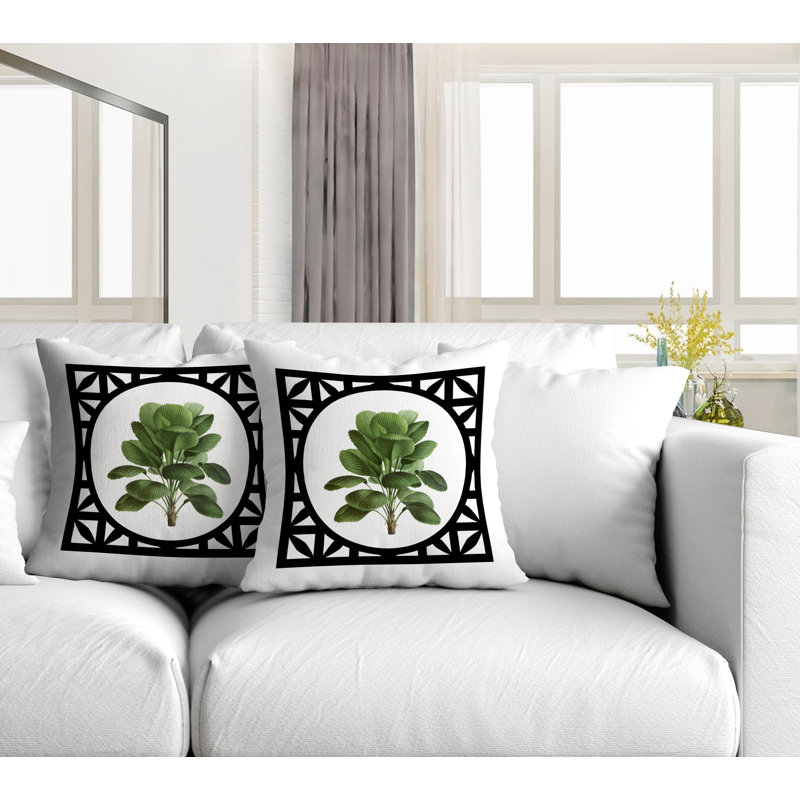 Housse et insert de coussin carré intérieur / extérieur , L 15 po x H 15 po, Blanc