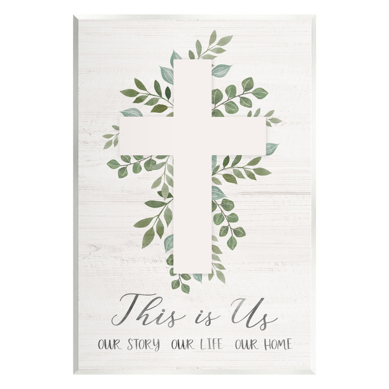 «This Is Us Botanical Cross Symbole» par Natalie Carpentieri, impression, H 19 po x l 13 po x P 0,5 po, Mdf