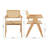 Alaynnah Retro Wood Rattan Back Handmade Armchair-827312753
