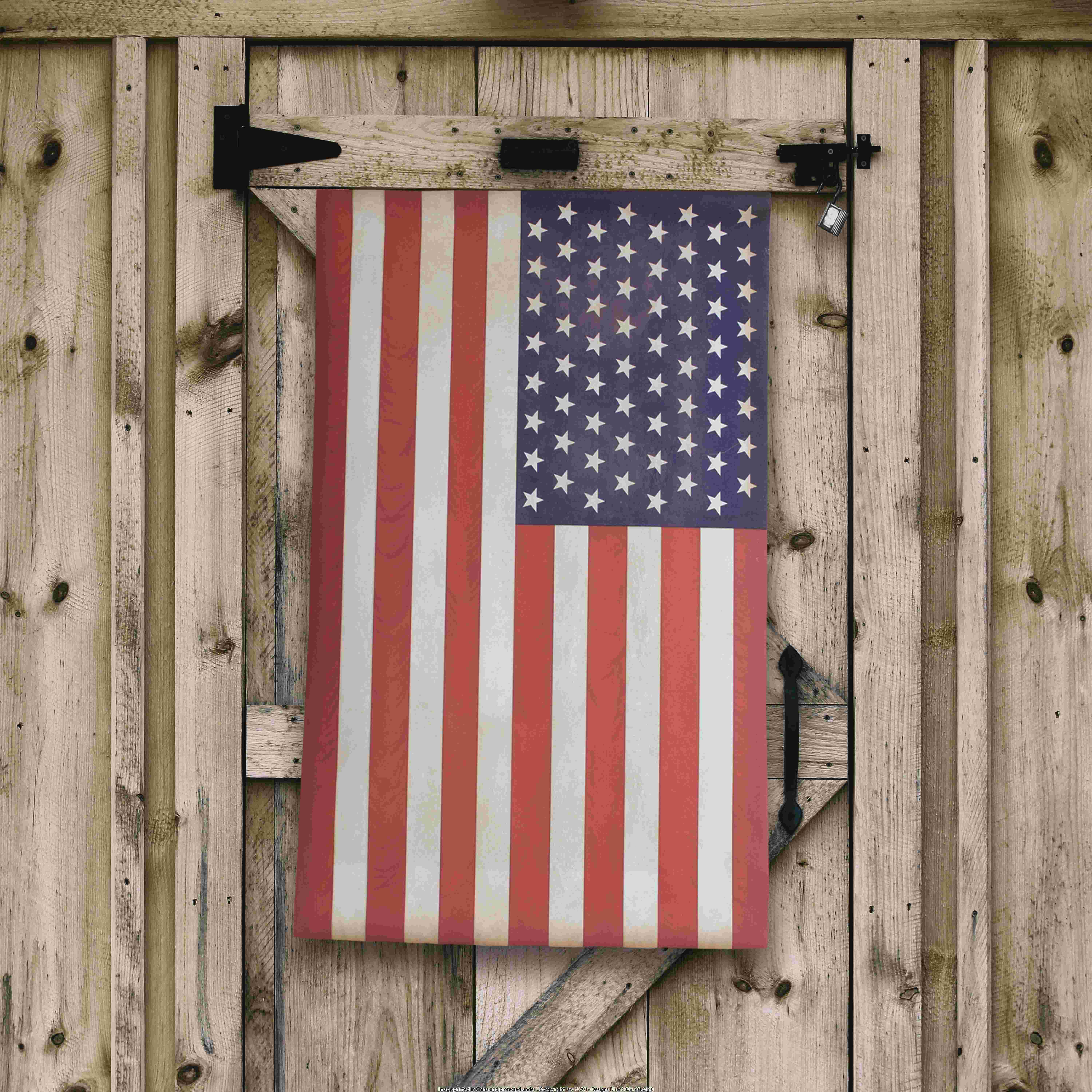 Stupell Industries White Barn with American Flag Wall Art Set