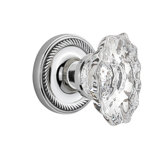 Crystal Chateau Interior Mortise Door Knob with Rope Rosette