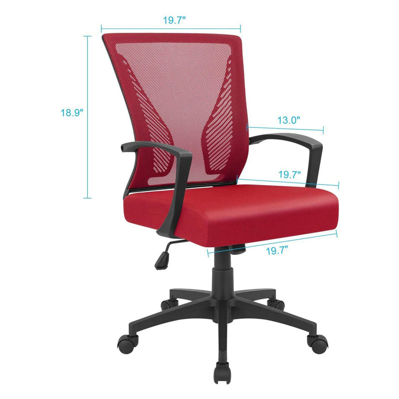 Chaise de bureau en polyester Chair, Rouge
