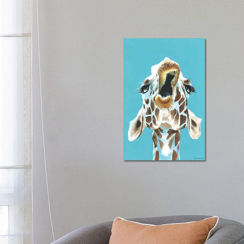 Having A Giraffe by Kirstin Wood - Painting on Canvas, Wrapped Canvas, 66.04 cm H x 45.72 cm W x 1.91 cm D