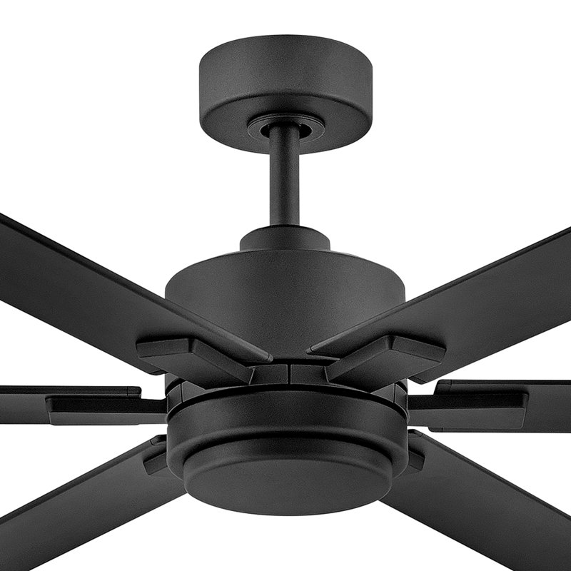 Collette 6 - Blade LED Standard Ceiling Fan with Wall Control and Light Kit Included, Matte Black, 82" Wide