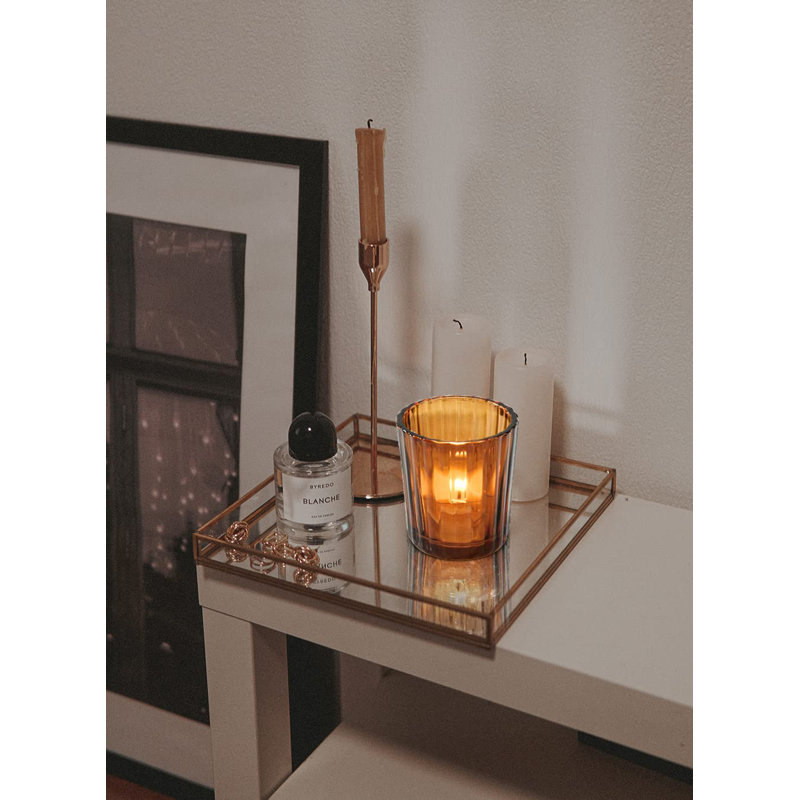 2.5'' H Glass Tabletop Votive Holder, Dark Amber