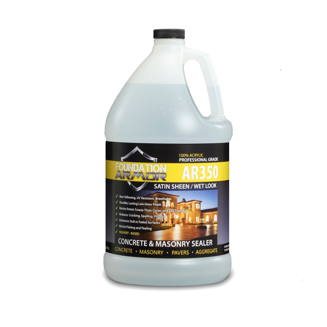 1 GAL Armor AR350 Pro-Grade Solvent Based Acrylic Wet Look Low Gloss Concrete And Paver Sealer Foundation Armor