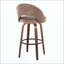 Tabouret de bar à hauteur fixe avec pivot en bois avec repose-pieds rond en métal - ensemble de 2